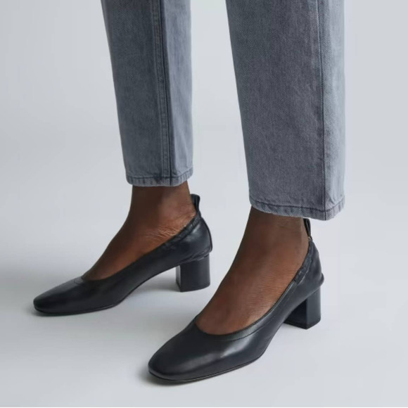 Everlane Shoes - Everlane The Italian Leather Day Heel In Black Size 7 New